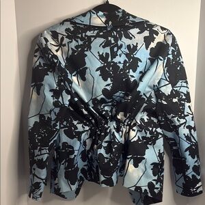 Akris Black and Blue Floral Blazer